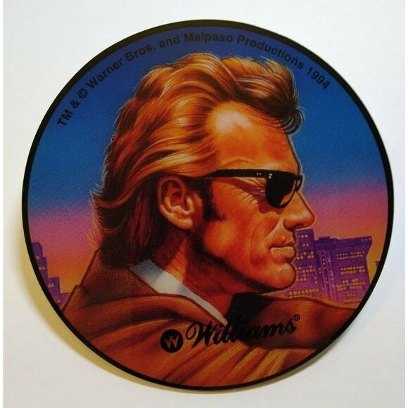 Dirty Harry Clint Eastwood Pinball COASTER Original NOS Plastic Promo - Picture 1 of 4